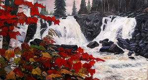 "Stone Face Falls" Original oil by Clermont Duval