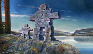 "Inukshuk Mother & Child" by Clermont Duval