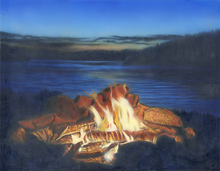 Load image into Gallery viewer, &quot;Camp Fire&quot; by Costel Duval 25 X 20 inches